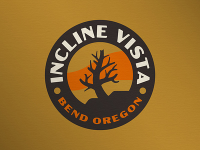 Incline Vista Badge badge badgedesign bend bendoregon branding design illustration label mountain mountains oregon outdoor outdoors run sticker stickers sun texture tree