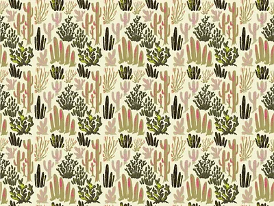 Cacti Repeat Patterns for Textiles or Wallpaper cacti desert fresco illustration pattern repeat succulents textiles wallpaper