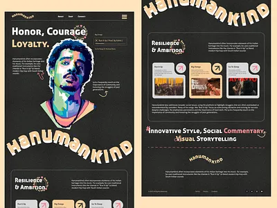 Hanumankind landing page brand assets branding design ecommerce graphic graphic design illustration illustrator interaction design interface logo typography ui user experience website website design