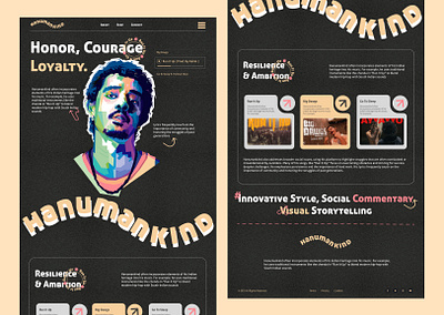 Hanumankind landing page brand assets branding design ecommerce graphic graphic design illustration illustrator interaction design interface logo typography ui user experience website website design