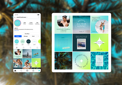 June 21 Swimwear colorful deck design design instagram design minimal post design social media design summer swimwear brand ui design