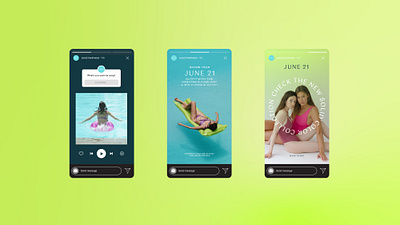 June 21 Swimwear ads colorful design instagram design minimal stories summer swimwear brand ux design