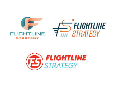 Flightline Strategy air ambulance aviation branding clean flight gradient graphic design health healthcare helicopter hospital logo design medical military modern path red rescue wings