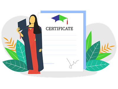 🎓 Graduation & Certification – Flat Illustration. illustration vector