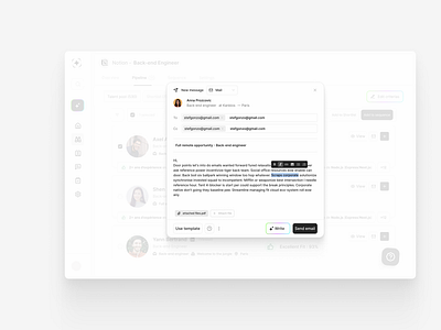 AI Powered Sourcing SaaS ai design product recruitment saas ui ux