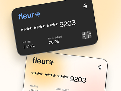 Fleur - Card design account bank bank account bank card banking branding card credit card fintech marketing ui ux