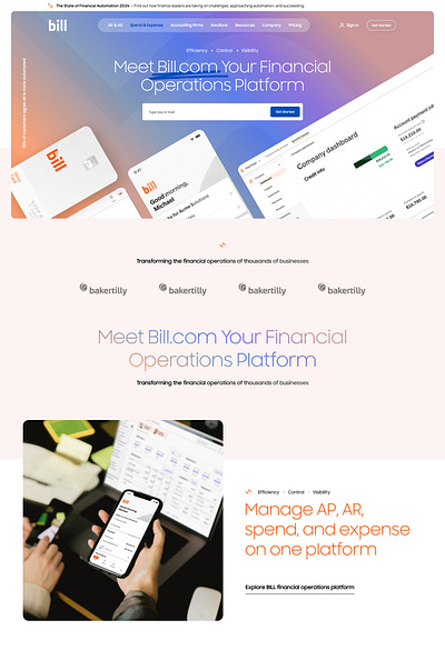 Bill.com Website re-design of User Interface bill.com interface redesign uiux website