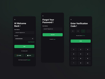 Crypto Market | - Login, Forgot Password & Verification Screens android input app app sign in forgot password forms design from design input design input field ios input mobile forms mobile input mobile text fields otp otp flow template text fields ui text input ui ui kit ux
