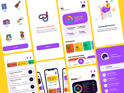 E-learning online mobile app kit 2025 app bold brutalism uistyle brutlism coching distance kit learning modern neel litoriya online saloni ui ux