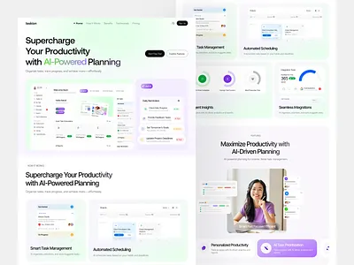 🚀 Taskion – AI-Powered Task Management UI ai application ai assistant ai chat ai landing page ai productivity tool ai website awe dashboard design designinspiration homepage design landing page platform project management ai task assistant task management ai task management landing page task management website web web design website