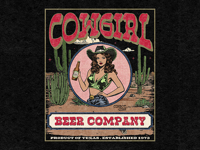 Cowgirl Beer Company beer branding country music cowgirl desert design graphic design horse illustration old west retro cowgirl retro western rodeo saddle saloon vector vintage western western boho wild west