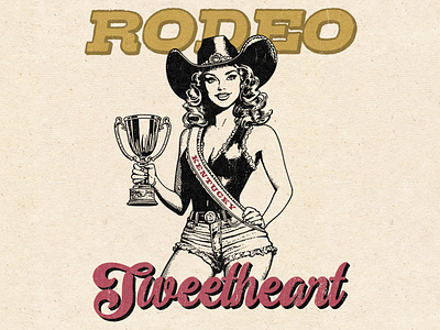 Rodeo Sweetheart branding country country music cowboy cowgirl cowgirl art desert graphic design illustration old west retro western rodeo saloon spur sweetheart vintage western western western cowgirl wild west