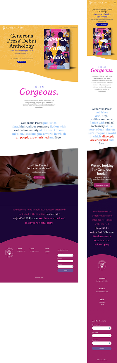 Publisher Website + Identity books branding graphic design identity logo logo design mobile web publisher publishing responsive web web design website