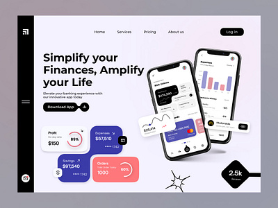 Finance Landing Page banking banking landing page charts clean dark theme design finance finance landing page finance website graphs interface minimal mobile app mockup muhammad ali ui user interface ux webpage website