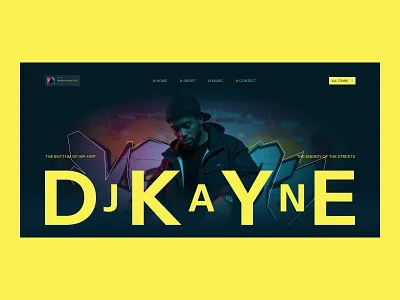 Hero Section - DJ KAYNE art direction artificial intelligence dj graphic design hero section hip hop minimalism music musician ui