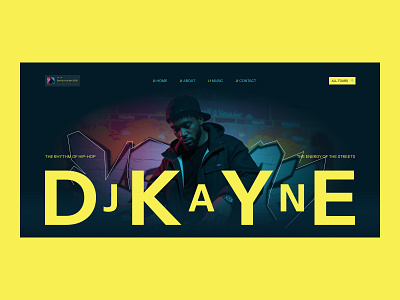 Hero Section - DJ KAYNE art direction artificial intelligence dj graphic design hip hop minimalism music ui