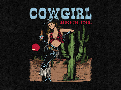 Cowgirl Beer Co. beer boho branding cactus country music cowgirl cowgirl art desert design graphic design illustration old west retro cowgirl retro western rodeo vintage western western