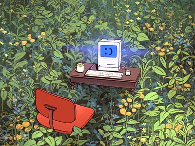 WFH design freelance garden graphic design illustration procreate texture