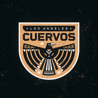 LAFC Supporter Club Badge bird crow cuervos football grunge illustration la lafc los angeles mls soccer sports texture