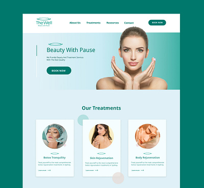 The Well - Concept 3 beauty clinic design graphic design landing page typography ui ux web design website design