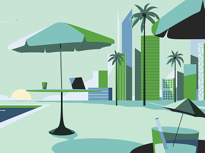 Think or swim airplane art artdirection background characterdesign design environment illustration landscape pool