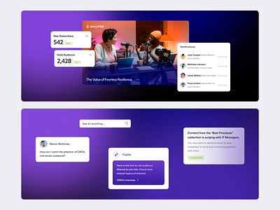 AudiencePlus - Marketing Website ai animation features interaction user flow visual identity