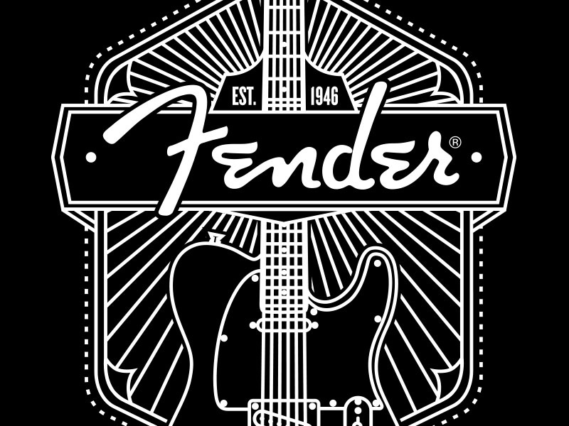 Fender line illustration fender graphic design graphic tee guitar illustration line drawing line illustration merch music retail rock music rock n roll vector