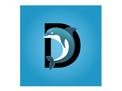 Letter D alphabet art concept d design dolphin illustration letter letter d logo