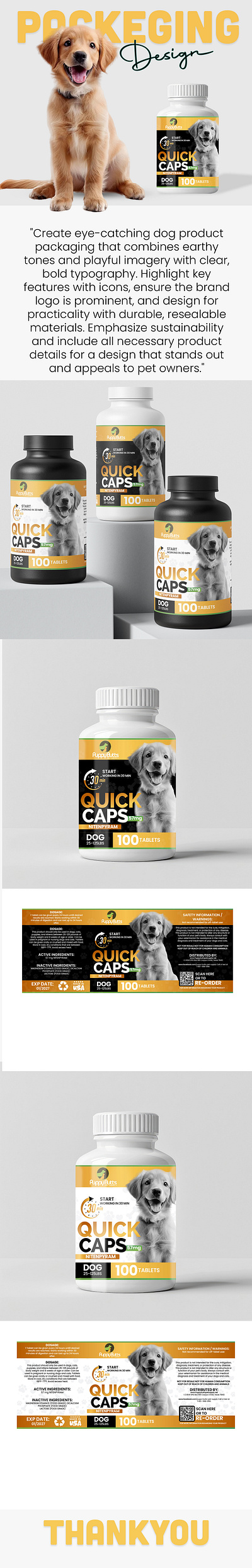 🐶 Premium Dog Supplements Packaging Design | Eye-Catching & Mar branding design dog graphics graphics design graphicsd logo packeging pet business design. suppliments