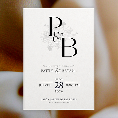 Invitation RSVP Wedding P&B White illustration invitation rsvp wedding