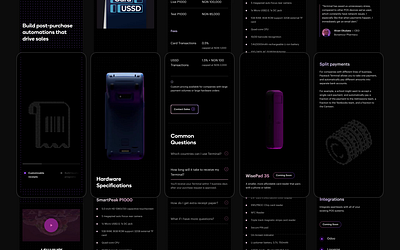 Paystack Terminal 3d animation dark mode mobile motion graphics ui web