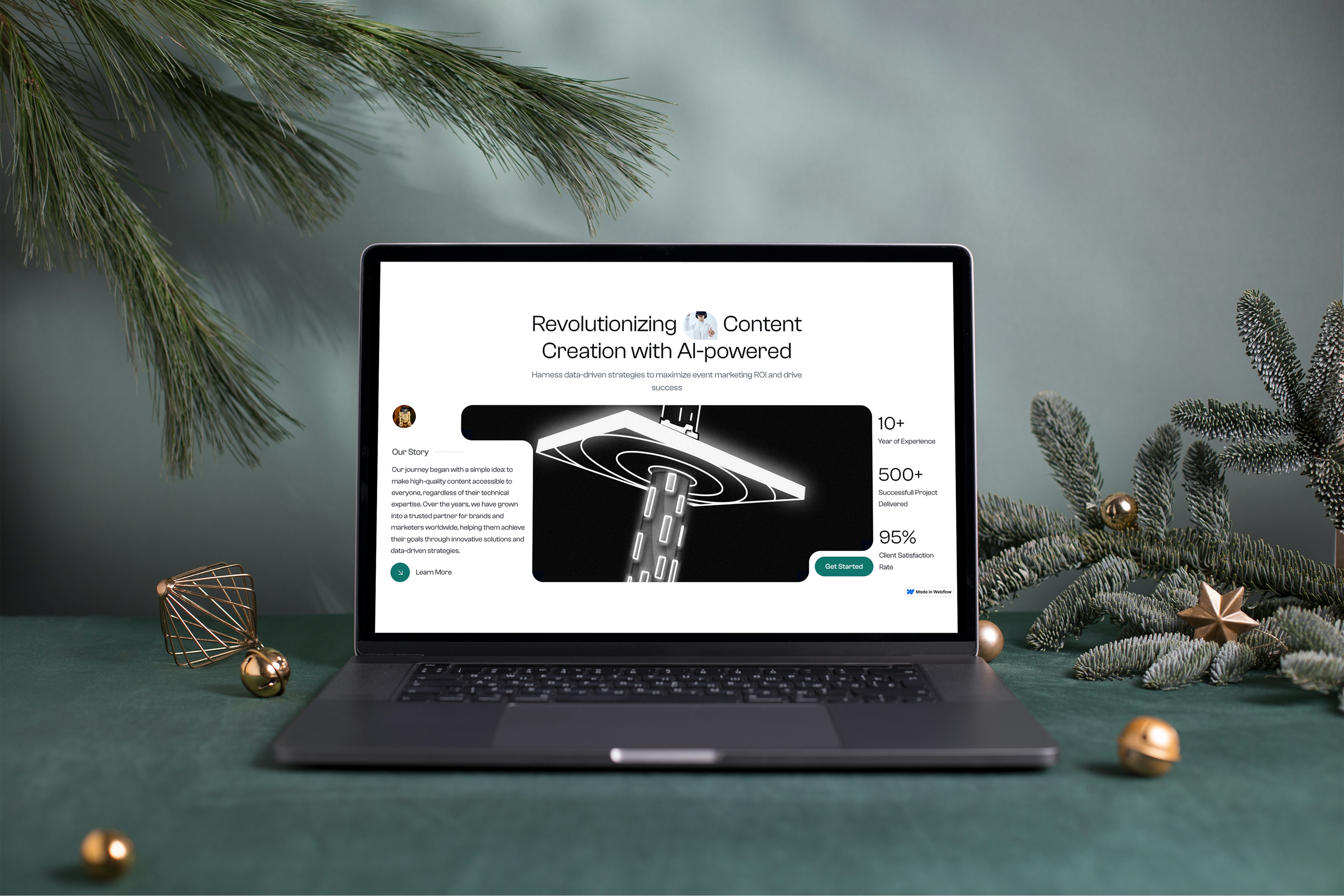 Modern & Friendly Hero Section Design in Webflow contentcreation herosection landingpagedesign marketingroi uidesign uxdesign webanimations webdesign webflow