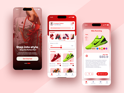 Modern and Sleek E-commerce Mobile App - Shoe adobe xd android app e comerce ecomerce app figma ios mob ui ui design user interface