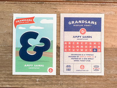 Grandsans Baseball Card baseball font simpletypeco type typeface vintage