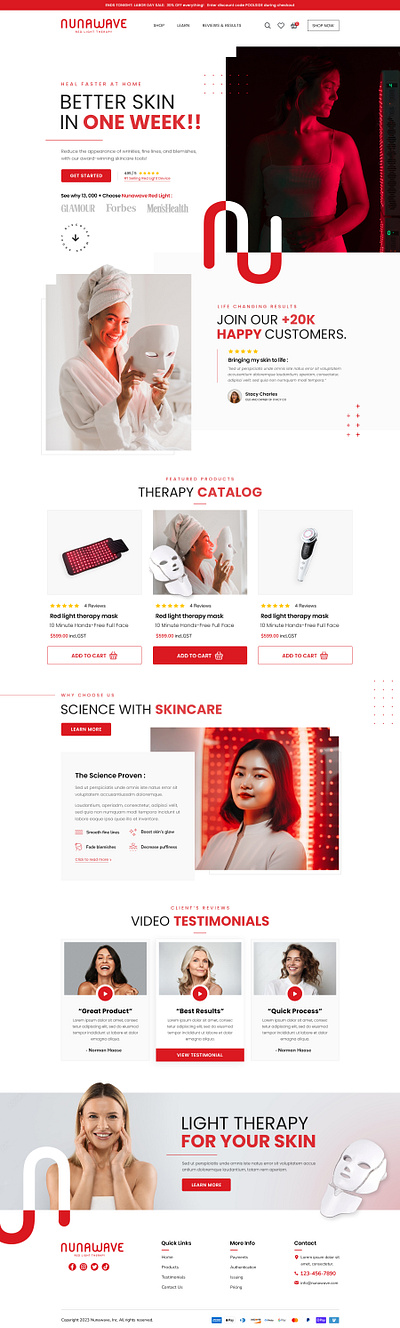 Red Light Therapy Web Design graphic design web web design website