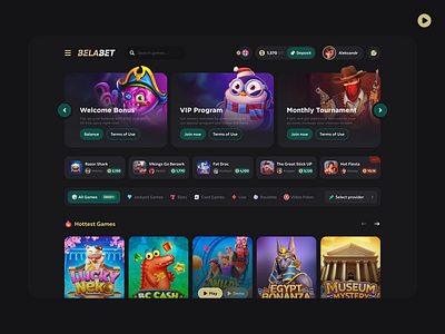 Casino Landing - Belabet betting branding casino casino banners casino interface casino landing crypto landing gambling gambling landing game design game landing landing live betting online betting online slots slot cards slots ui ux web design