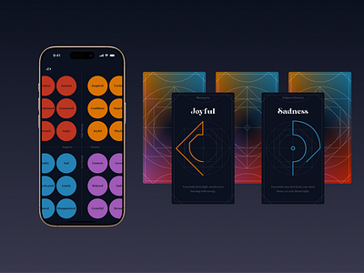 Pentagram of Emotions – A Mystical Mood Tracker animation app design emotion tracker mindfulness mobile psychology selfcare ui ux wellness