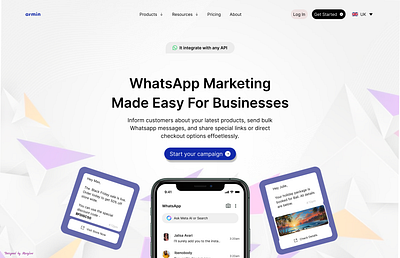 Whatsapp Business Hero Page design challenge dribble productdesign ui uiux website whatsapp