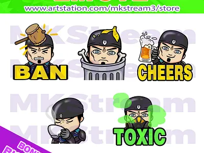 Twitch emotes gears of war Marcus ban, trash, cheer, sip & toxic animated emotes anime cheers cute design emote emotes gears of war graphic design illustration marcus marcus cartoon marcus emoji marcus emotes marcus gears marcus gears of war marcus stickers sub badge toxic twitch emotes