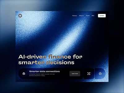 Finance AI landing page 3d animation motion graphics ui