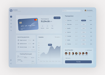 Financial Dashboard - PHONIX dashbaord finance ui ux