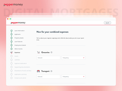 Pepper Money digital mortgages application banking desktop digital form finance home loan low code mobile mobile app online application outsystems ui ux web app