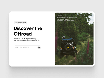 Offroad Car Hire Card design flat graphic design minimal ui web