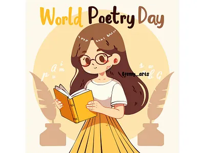 Celebratory Design for World Poetry Day background book celebration day education event expression feather ink inspiration language literature paper pen poetry rhyme vintage wallpaper words writing