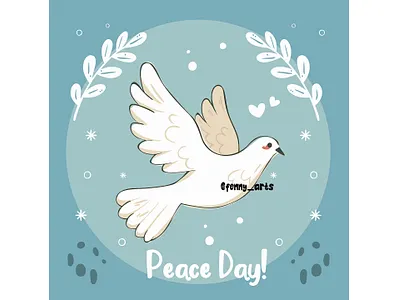 Stylized Peace Dove Illustration for Peace Day background bird culture day dove elements event floral freedom future humanitarian humanity nation peace peaceful pigeon solidarity symbol vintage violence