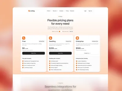 Lostbag – Landing Page Tracking Management [Pricing Page] card clean compare design management minimalist package plan plans pricing table track tracking ui uiux ux web web design