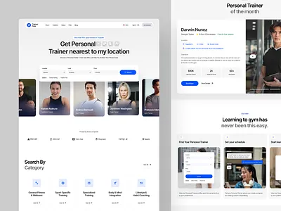 Personal Trainer Finder - Landing Page appointment book class clean coaching courses gym hero landing page mind modern personal trainer practice sports trainer training web web design wellness workout