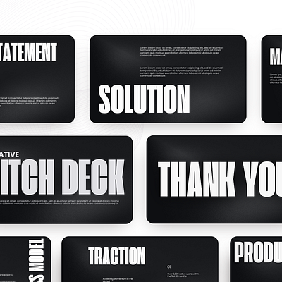 Bold minimalist clean monochrome pitch deck design ppt design