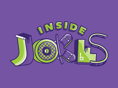 Inside Jokes - Braille Skateboarding Logo grinding halfpipe inside jokes jokes skate skate design skateboard skateboarding