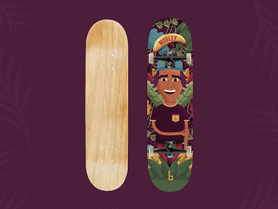 Braille Skateboard Concept banana jungle mogley skate skateboard skateboard design textured illustration textures